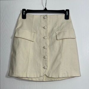 NWT Cream Mini Pencil Skirt with Cargo Style
